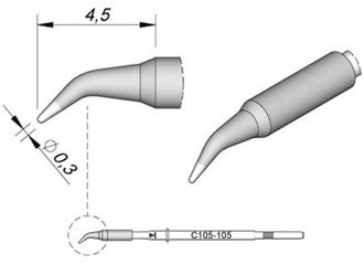 JBC Jbc Tools C115105 Punta De Soldar Redonda Curva 0,3 Mm