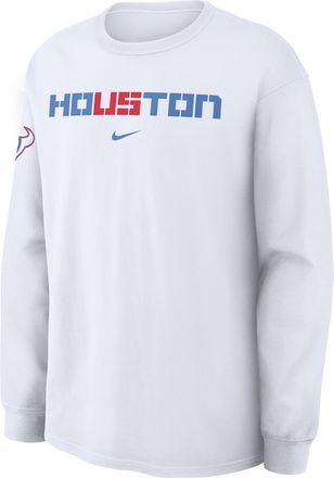 Nike Houston Texans Rivalries Collection Max90 Nike Mens NFL Long-Sleeve T-Shirt in White | 04T910A9H-N42