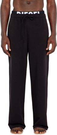 Diesel Cotton sweatpants with Diesel logo waistband - Pants - Man - Black