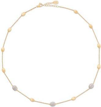 Marco Bicego Siviglia Diamond Pav&eacute; Station Necklace in 18K Yellow Gold at Nordstrom, Size 18