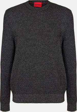 HUGO BOSS Hugo Mens Regular Fit Long Sleeve Crew Neck Sweater in Black - Size Large