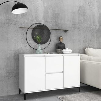 vidaXL Aparador De Madera Contrachapada Blanco 102x35x70 Cm Vidaxl