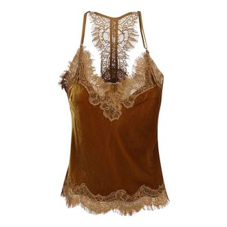 Gold Hawk Tops, Dames, Bruin, S, Katoen, Sleeveless Top