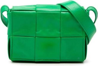 Bottega Veneta Pre-owned Cassette Schoudertas - Dames - Vintage Schoudertas - Groen - ONE Size - Leer - Vintage