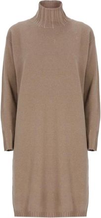 Fabiana Filippi Wollen Korte Jurk - Dames - Kleedjes - Bruin - M - Wol - Kleedjes