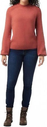 Smartwool Womens Cozy Lodge Bell Sleeve Sweater In Dusty Cedar Heather
