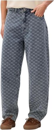 Minus Dames Jeans Mssienne High Waist Pant - Dames - Broeken - Blauw - Maat: L Katoen