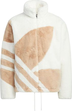adidas (WMNS) adidas Fur Track Jacket Asia Sizing White Tan HR3485