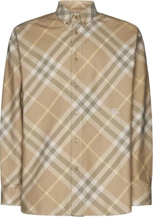 Burberry Vintage Check Pattern Geborduurde Overhemd - Heren - Casual Overhemden - Veelkleurig - 2XL - Katoen - Overhemden