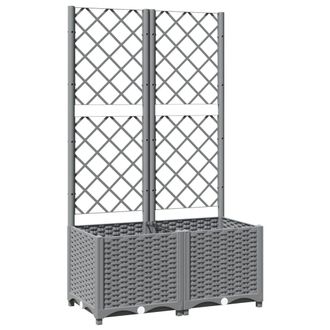 vidaXL Vidaxl - Jardinera Con Enrejado Pp Gris Claro 80x40x136 Cm