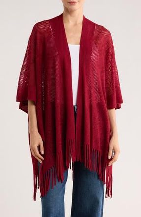 Nine West Raschel Knit Ruana in Red at Nordstrom Rack