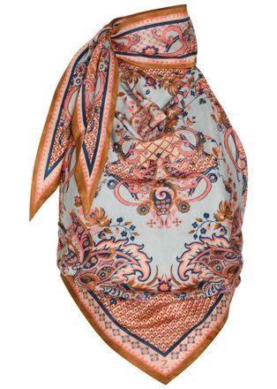 Zimmermann Aster Scarf Printed Silk Crop top - Blue - 1 (UK 10 / S)