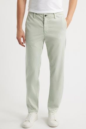 AG - Adriano Goldschmied Kullen Flat Front Stretch Sateen Chinos in Sulfur Fresh Agave at Nordstrom, Size 42 X 32