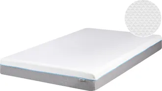 Beliani Colch&oacute;n 120 X 200 Cm Blanco Y Gris Relleno De Espuma Funda De Tela Poli&eacute;ster Glee