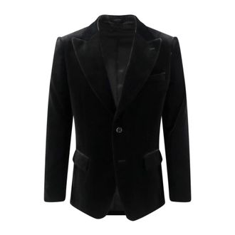 Lardini Fluwelen blazer - Heren - Jassen - Zwart - Maat: L Katoen