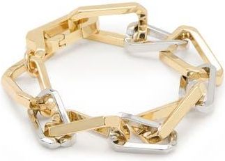 AllSaints Two Tone Assorted Hex Link Bracelet in Gold/Rhodium at Nordstrom Rack