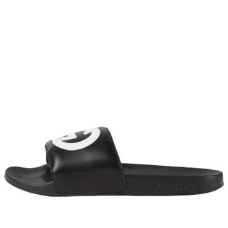 Gucci (WMNS) Gucci Interlock Double g Soft Sole Cozy Flat Heel Fashion Black Sandals 645770-0R0F0-1071
