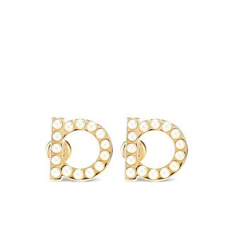 Ferragamo Gancini Stud Oorbellen - Dames - Oorbellen - Geel - ONE Size - Accessoires