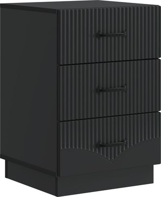 vidaXL Armario De Noche Negro 43 X 41 X 63,5 Cm Madera De Ingenier&iacute;a Vidaxl