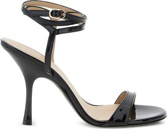 Stuart Weitzman Nudist 100mm sandalen met gewikkelde enkel - Zwart