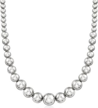 Ross-Simons Italian 6-14mm Sterling Silver Graduated Bead Necklace
