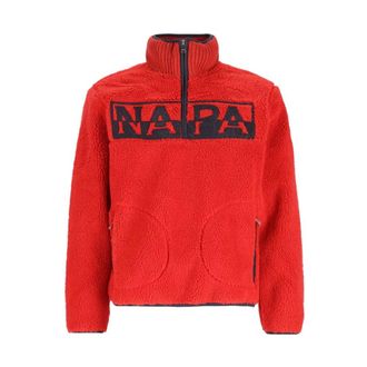 Napapijri T-Archive Fleece HZ - - Knitwear - Uomo - Rosso - M