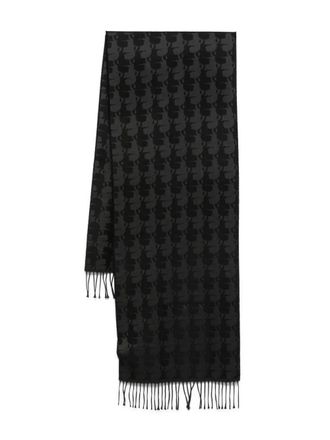 Karl Lagerfeld checked fringed-edges scarf - men - Acrylic/Wool - One Size - Black
