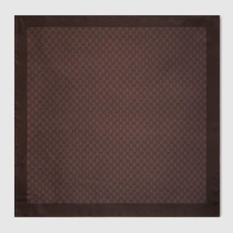 Gucci GG Silk Twill Jacquard Carr&eacute;, Brown