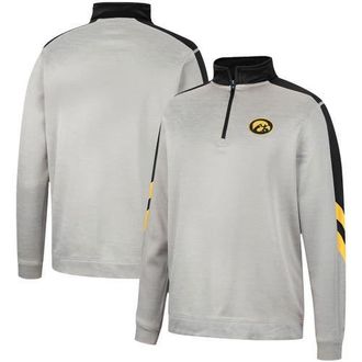 Colosseum Mens Colosseum Gray/Black Iowa Hawkeyes Bushwood Fleece Quarter-Zip Jacket at Nordstrom, Size Medium