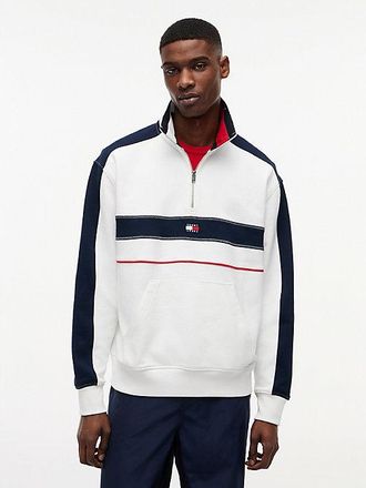 Tommy Hilfiger Colour-Blocked Quarter-Zip Relaxed Sweatshirt
