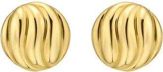 Tresorra 14K Yellow Gold Swirl Button Stud Earrings