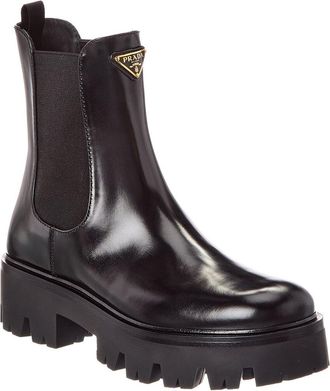 Prada Brushed Leather Bootie