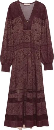 Twin-Set Abito lungo con scollo a V - Rosso