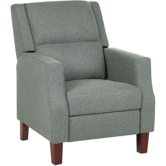 Beliani Beliani - Poltrona reclinabile con schienale regolabile e poggiapiedi in tessuto verde Egersund