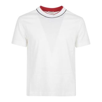 Brunello Cucinelli Brunello Cucinelli, T-Shirts, female, White, Size: M T-shirt with Contrast Trim