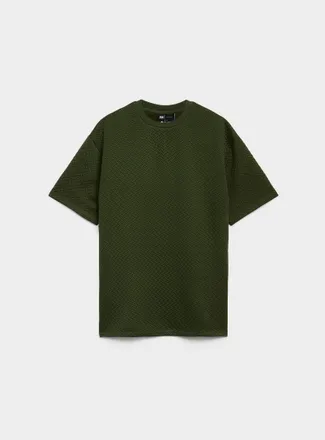 Le 31 Mens Embossed geo T-shirt