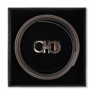 Ferragamo Gancini Riem Set - Heren - Riemen - Zwart - 115 CM - Leer - Accessoires