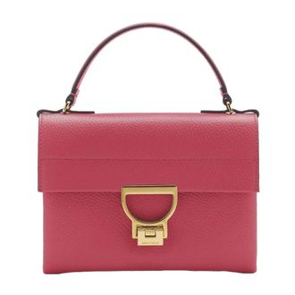 Coccinelle Grain Leather Crossbody Tas met Gouden Details - Dames - Handtassen - Roze - ONE Size - Leer - Tassen