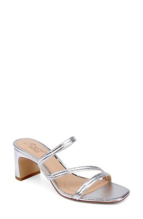 Badgley Mischka Zazie Block Heel Sandal in Silver Patent at Nordstrom, Size 6.5