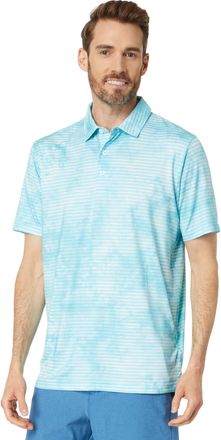 Puma Cloudspun Dye Stripe Polo, Tropical Aqua, L