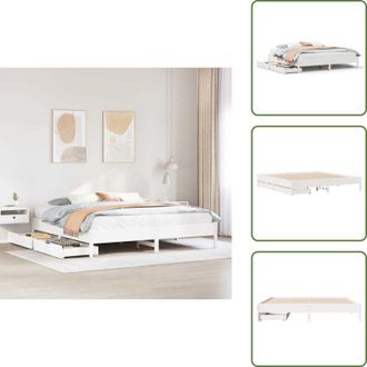 vidaXL Letto con cassetti - vidaXL Giroletto senza Materasso Bianco 200x200 cm Legno Massello Pino - Letto con ruote