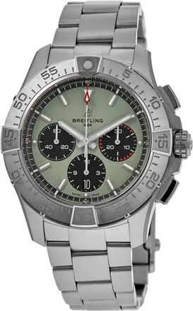 Breitling Avenger B01 Chronograph 44 Green Dial Stainless Steel Mens Watch AB0147101L1A1