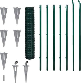 Berkfield Home Euro Fence Steel 10x1.5 m Green