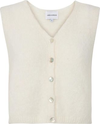 Americandreams Telma Vest - Dames - Vesten - Wit - S - Wol - Truien & Vesten