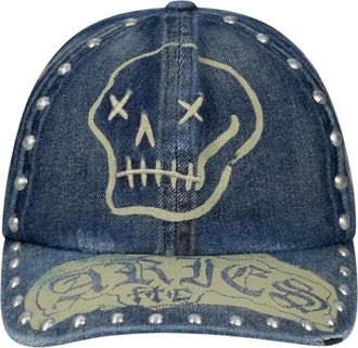 Aries Studded Mega Graphic Denim Cap - unisex - Aries - Hats & Caps - Blue - ONE SIZE - Accessories