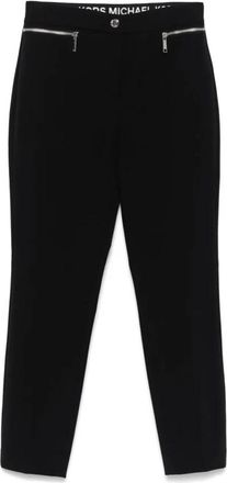 Michael Kors Stretch Crepe Broek - Dames - Vrijetijds broeken - Zwart - L - Nylon - Broeken