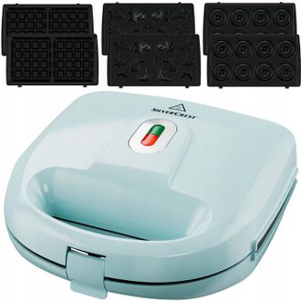 OEM Gofrera Silvercrest Swew 750 C4 3 En 1, 3 Placas Intercambiables, M&aacute;quina Para Hacer Pasteles