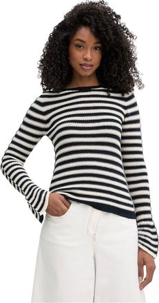 Twinset Trui met ronde hals en strepen - Dames - Truien - Veelkleurig - Maat: XL Katoen