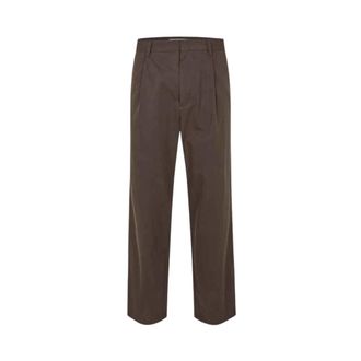 Sams&oslash;e & Sams&oslash;e Rechte broek - Heren - Straight fit broeken - Bruin - L - Katoen - Broeken