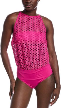 Carmen Marc Valvo High-Neck One-Piece